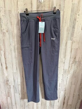 NWT Lago Trillium Scrub Pants XXS Regular Charcoal Gray Stretch Medical Uniform